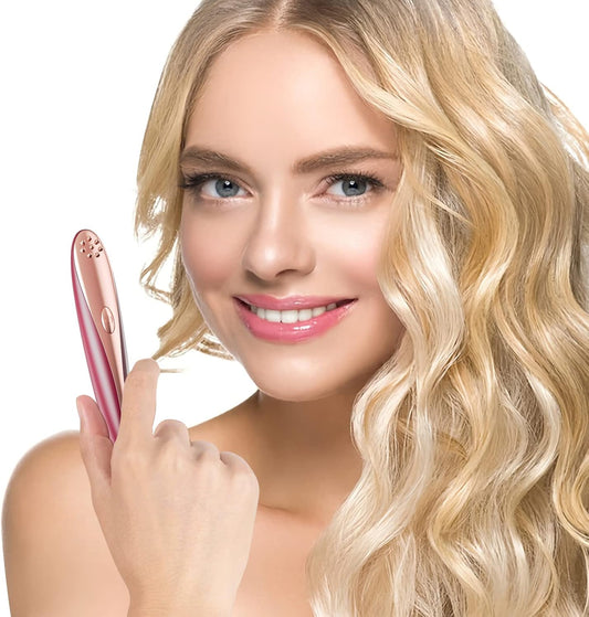 Personal Heating 41℃ Skin Face & Eye Wand Massager, 10 Kinds Magic Vibration for Women & Men Facial Firm, Eye Fatigue, Eye Bags Dark Circles, Promote Nutrient Absorption, Improve Skin Pore -Red