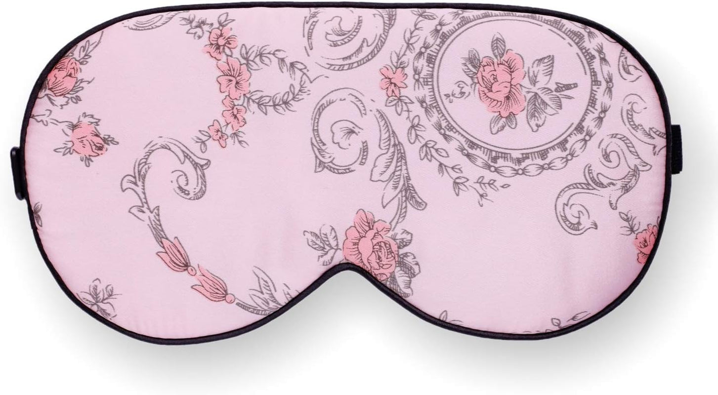 100% Pure Silk Eye Mask - Sleep Eye Cover in Floral Colors (#1)