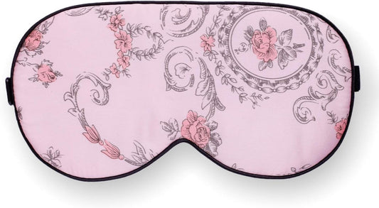 100% Pure Silk Eye Mask - Sleep Eye Cover in Floral Colors (#1)